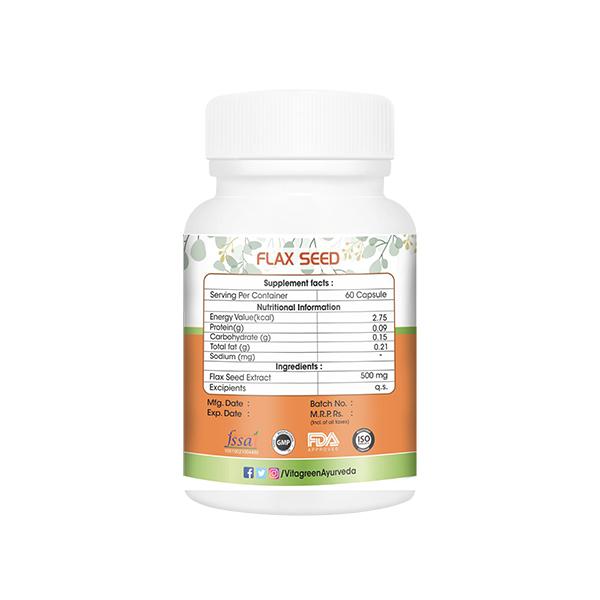 VitaGreen Flax Seed Capsules 60's - Herbal Dietary Supplement