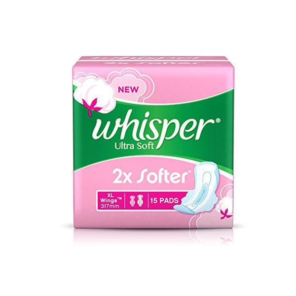 Netmeds | Whisper Ultra Soft Air Fresh Sanitary Pads (XL) 15's