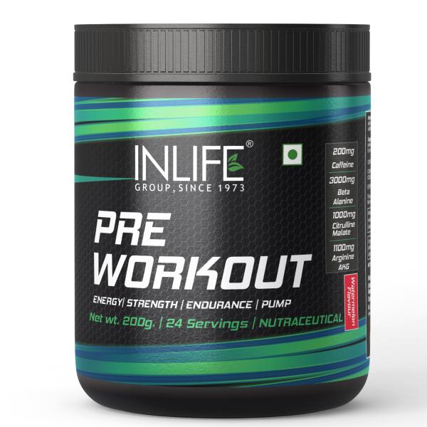 Inlife Pre Workout Powder - Watermelon Flavour 200 g - Workout Essentials