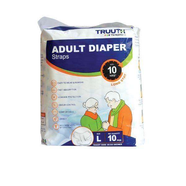 Netmeds | Truuth Adult Diaper - Strap (L) 10's