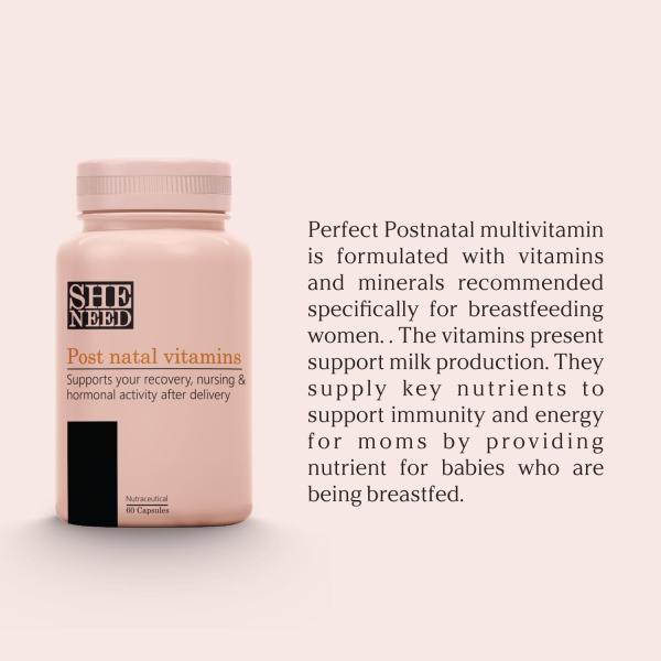 Sheneed Postnatal Vitamin Capsule - Pack of 2 x 60's - Multi-Vitamins