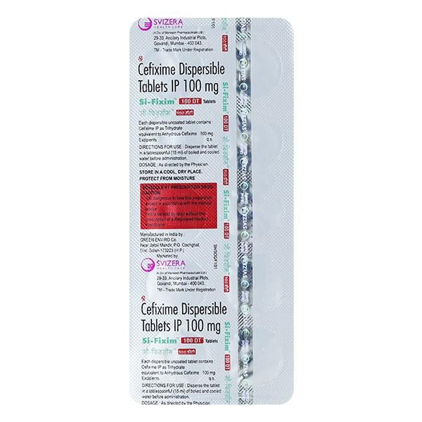 SI FIXIM DT 100mg Tablet 10's - Bacterial Infections-Cep