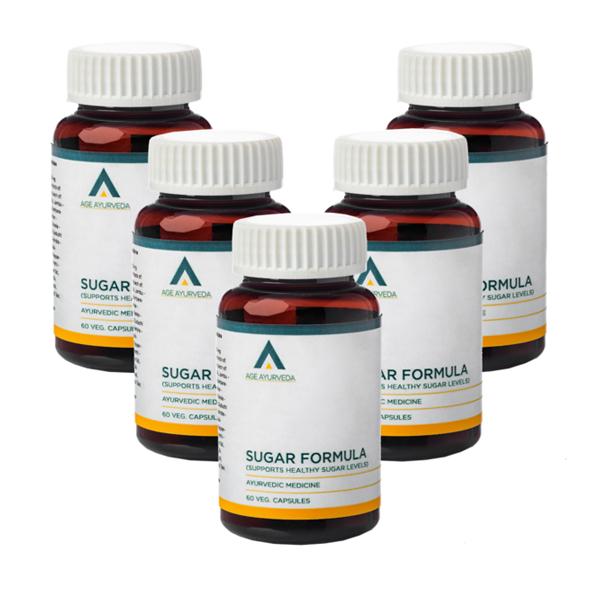Netmeds | Age Ayurveda Sugar Formula Veg. Capsule (Pack of 5 x 60's)