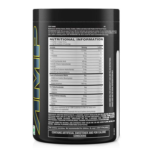 GNC Pro Performance AMP Gold Series Ultra Rush Powder - Fruit Punch 500 gm - Workout Essentials