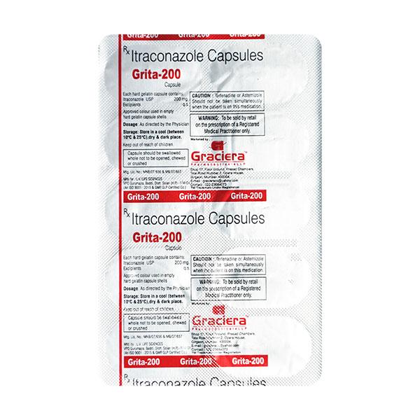GRITA 200 Capsule 10's - Fungal Infections-Anf