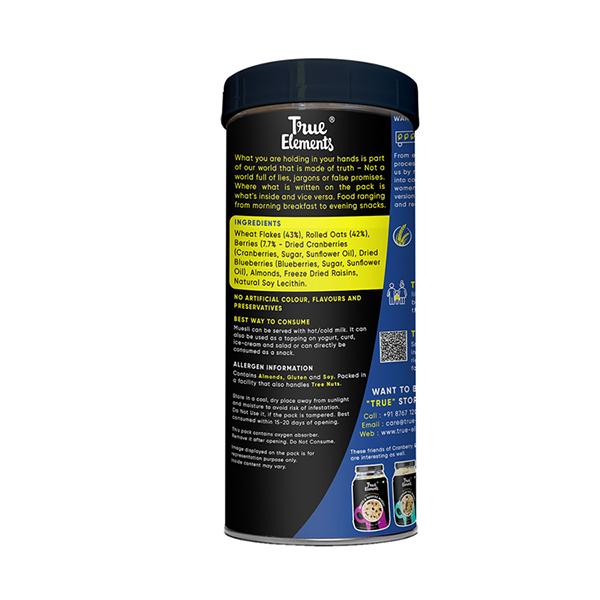 True Elements Cranberry & Blueberry Muesli 400 gm - Nutritional Bars