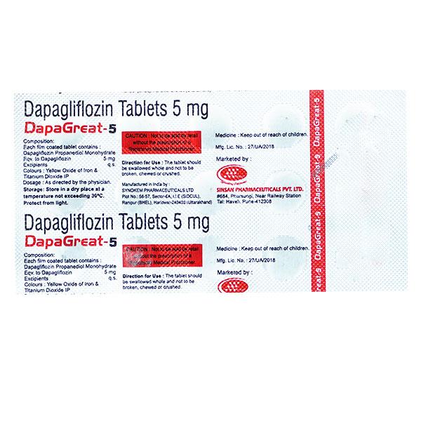 DAPAGREAT 5 Tablet 15's - Diabetes-Ant
