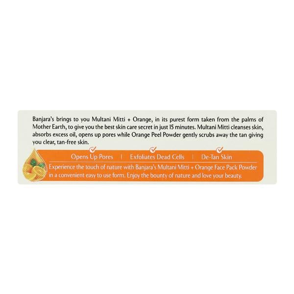 Banjaras Tan Free Multani Mitti Face Pack - Orange 100 gm - Face Packs