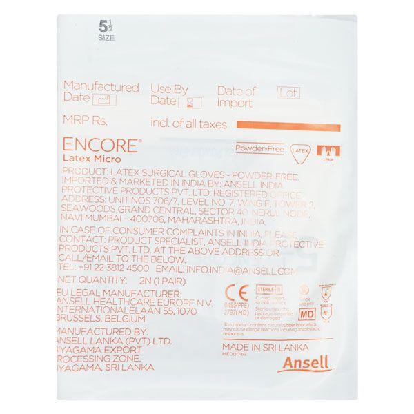 Ansell Encore Latex Micro Powder Free Gloves 5787000 (Size 5 1/2) 1's - Gloves - S