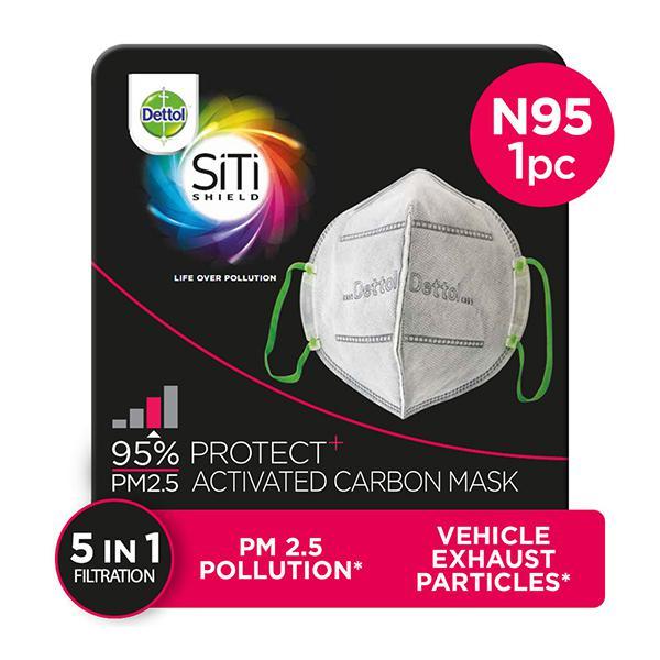 Dettol Siti Shield Air-Pollution Mask - Carbon Activated 1's - Face Masks