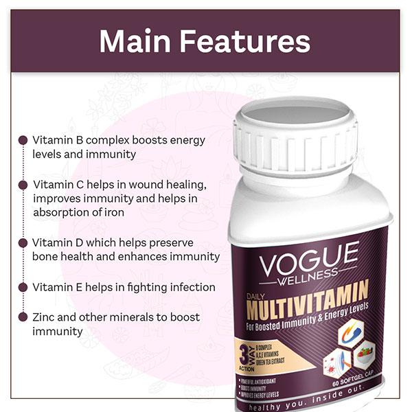 Vogue Wellness Daily Multivitamin Softgel Capsule 60's - Multi-Vitamins