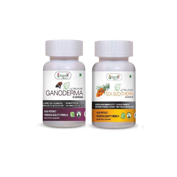 Vringra Ultra Pure Ganoderma Capsule 60's + Vringra Ultra Pure Sea Buckthorn Capsule 60's - Health Products