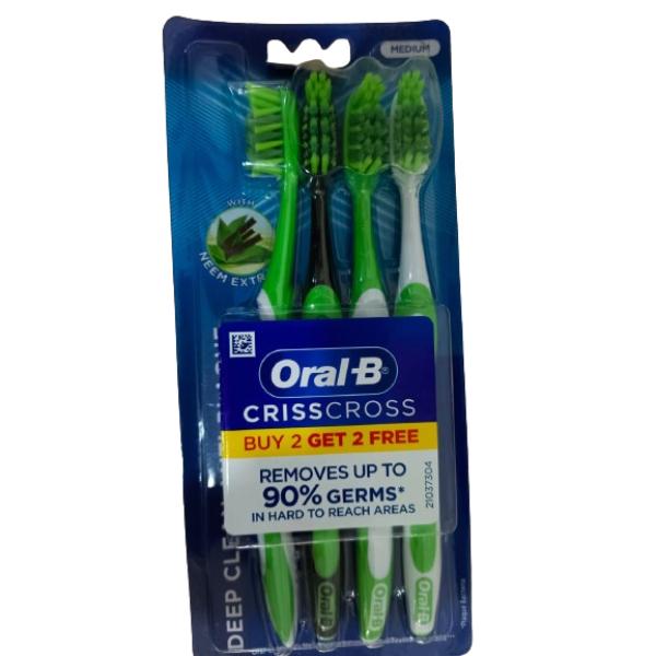 Netmeds | Oral B Crisscross Anti-Plaque - Neem Extract (Medium) (Buy 2 Get 2 Free) 1's
