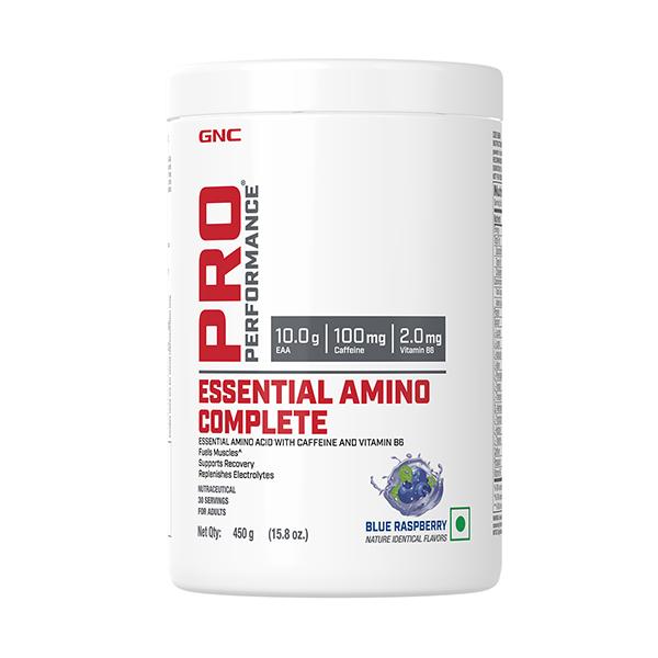 Netmeds | GNC Pro Performance Essential Amino Complete Powder - Blue Raspberry 450 gm