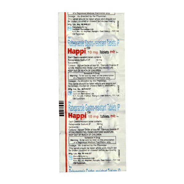Happi 10mg Tablet 10'S - Ulcer/Reflux/Flatulence-Aaa