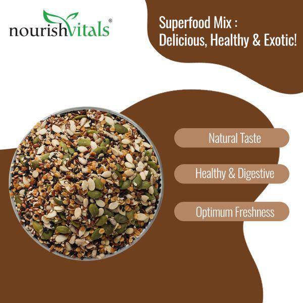 NourishVitals 7 in 1 Super Seeds Mix 200 gm - Nutritional Bars