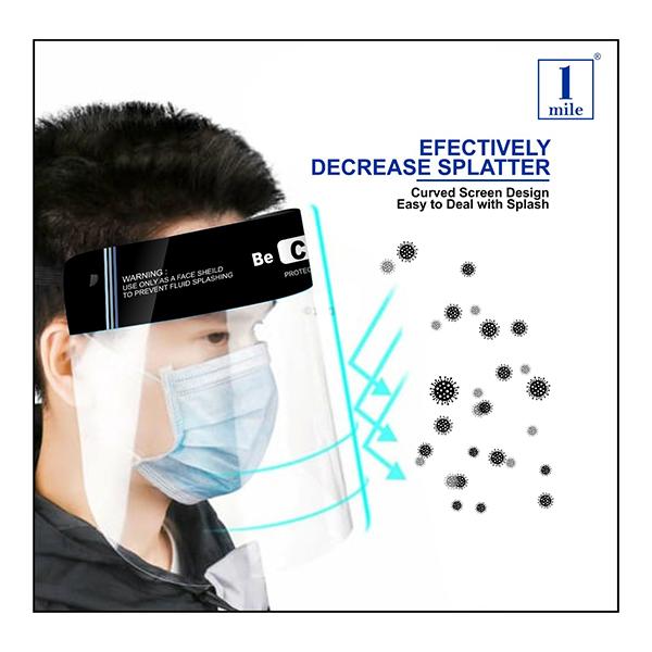 1Mile Protective Face Shield - Be Careful (200 Micron) 5's - Face Masks