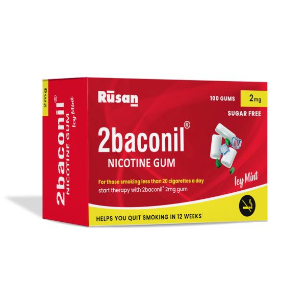 2baconil Icy Mint 2 mg Chew Gum 100's (N) - Nicotine Gums/Lozenges