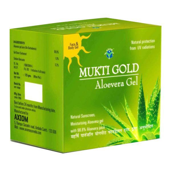 Netmeds | Axiom Mukti Gold Aloevera Gel 125 gm - Green