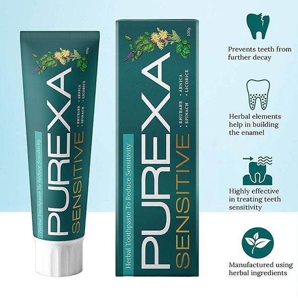 Purexa Herbal Sensitive Toothpaste (100gm X 3) - Toothpaste