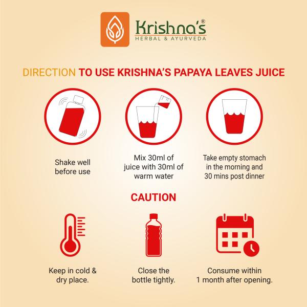 Krishna's Herbal & Ayurveda Papaya Leaf Juice 500 ml - Ayurvedic Juices