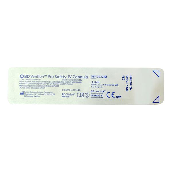 Netmeds | BD Venflon Pro Safety IV Cannula (393242) (22G) 1's
