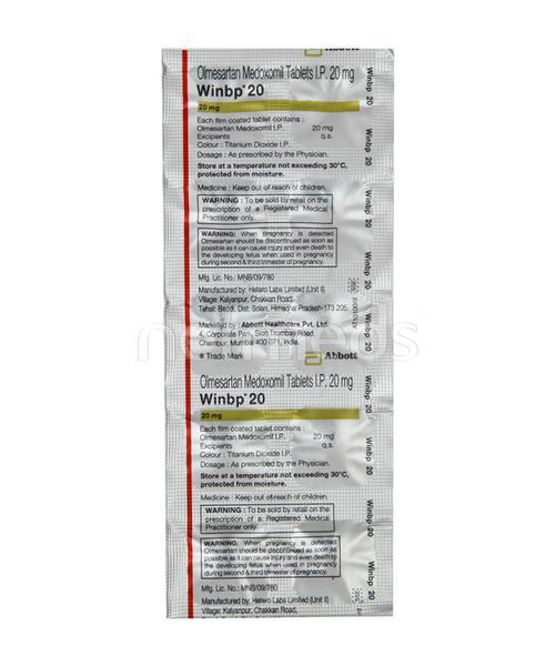 Winbp 20mg Tablet 10'S - Hypertension-Ang