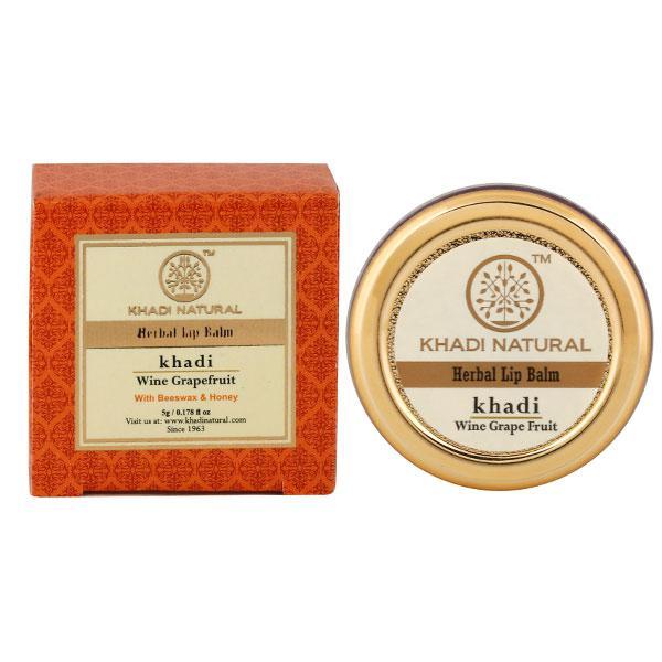 Khadi Natural Herbal Lip Balm - Wine Grapefruit 5 gm - Lip Balms