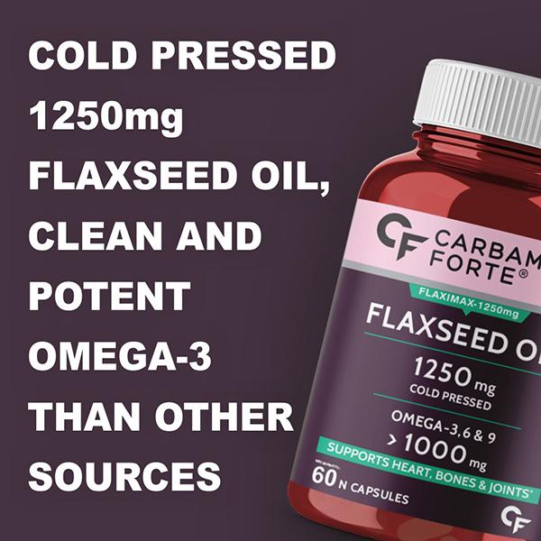 CF Flax Seed Oil 1250 mg Softgel Capsule 60's - Herbal Dietary Supplement