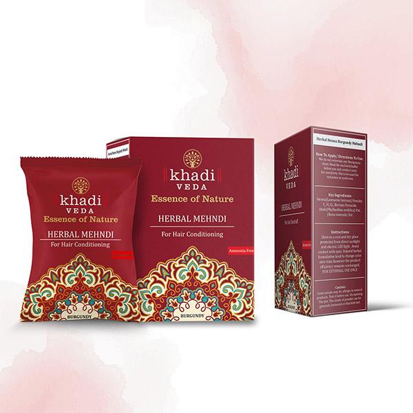 Netmeds | Khadi Veda Herbal Mehndi for Anti Dandruff - Burgundy 100 gm