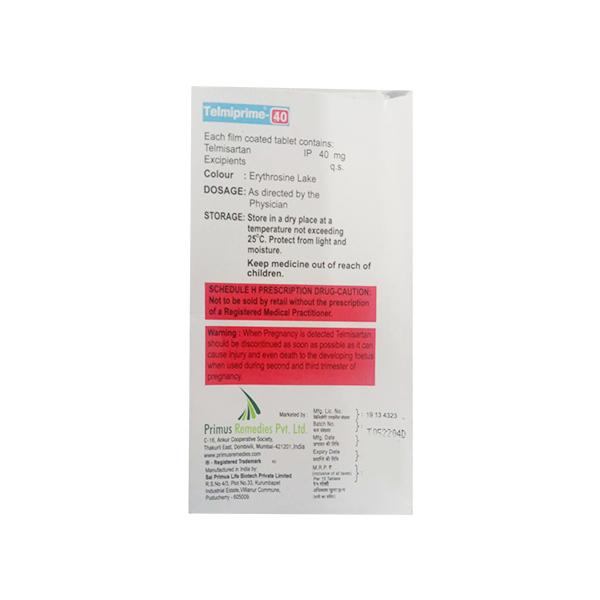 TELMIPRIME 40 Tablet 15's - Hypertension-Ang