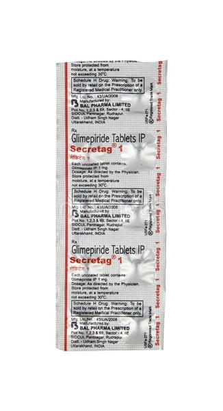 Secretag 1mg Tablet 10'S - Diabetes-Ant