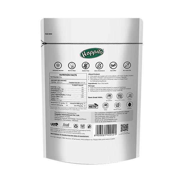 Happilo Organic Chia Seeds 250 gm - Nutritional Bars