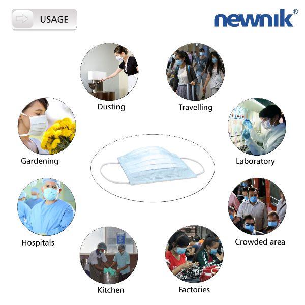 Newnik Disposable 2-Ply Face Mask - Blue 100's - Face Mask