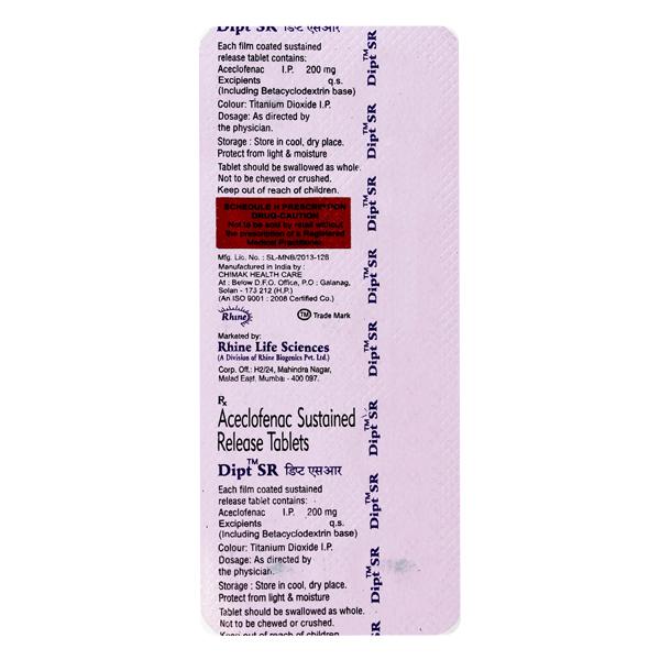 DIPT SR 200mg Tablet 10's - Pain relief-Nsa