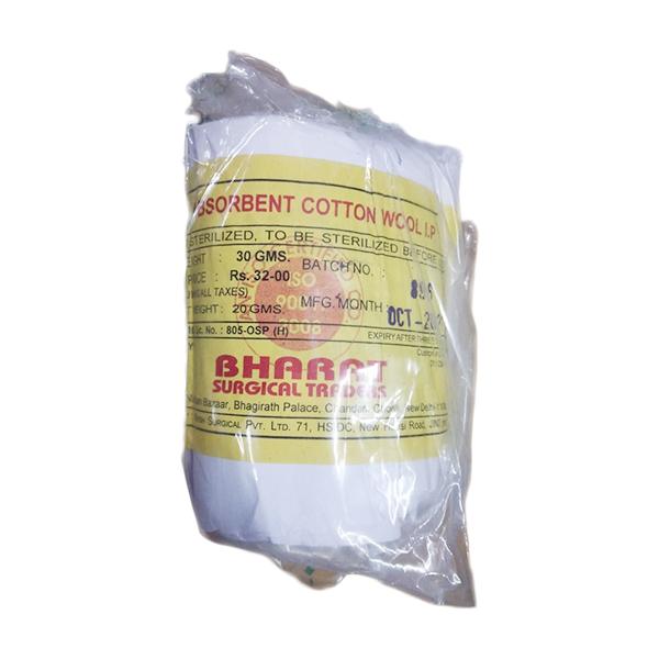 Bharat Absorbent Cotton Wool 30 gm - Cotton Wool & Swabs