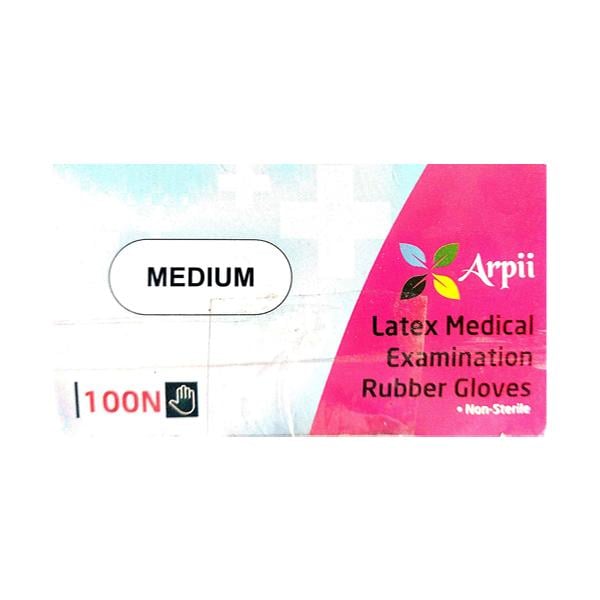 Arpii Powdered Latex Examination Gloves - Medium 100's - Gloves - S