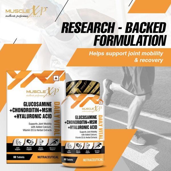 MuscleXP Glucosamine + Chondrotin + MSM + Hyaluronic Acid Daily Vital Tablet 60's - Amino Acids