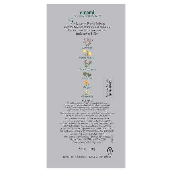 Emami Golden Beauty Talc - Moon Drop 400 gm - Talcum Powders