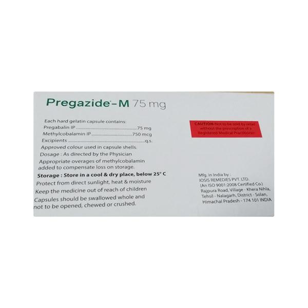 PREGAZIDE M 75 Tablet 10's - Neuropathic Pain-Dru