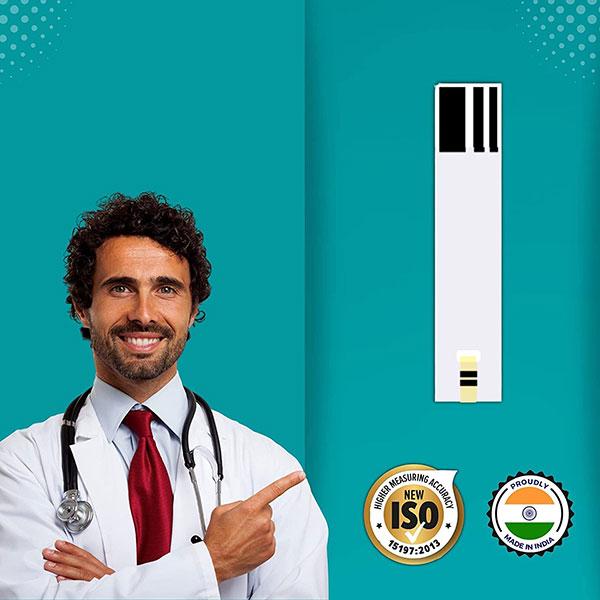 Ambitech Elizy Blood Glucose Measuring Kit (Test Strips 100's + Lancets 100's + Glucometer 1's) -Black - Blood Glucose Monitors/Strips