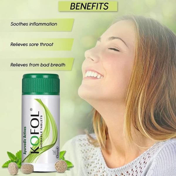 Kofol Chewable Tablets (Pack of 5 x 60's) - Sore Throat Lozenges