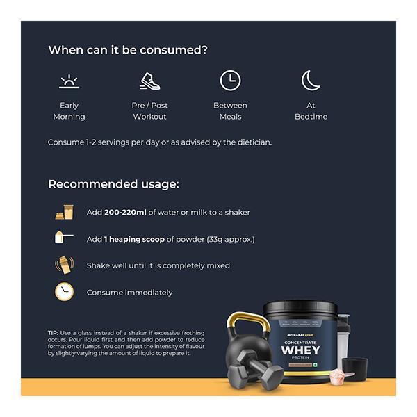 Nutrabay Gold Concentrate Whey Protein - Rich Chocolate Cream 500 gm - Whey Proteins