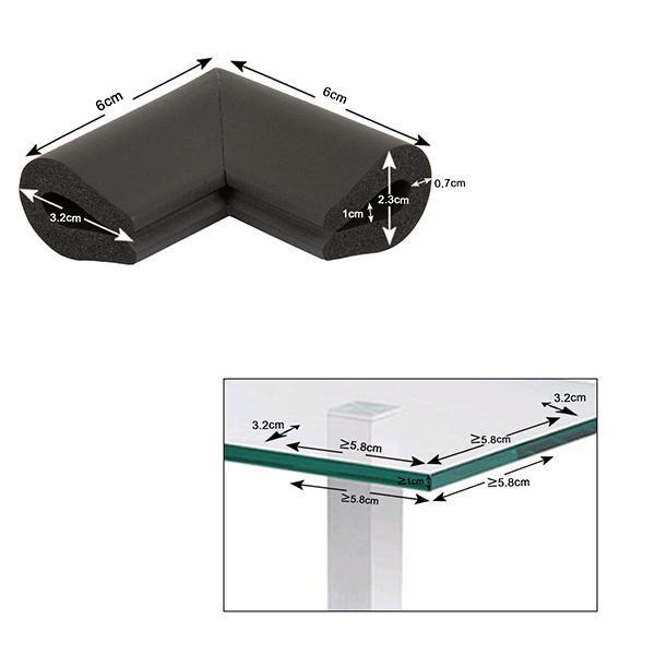 Baby Safety Inc Safe-O-Kid - High Qualityhigh Density U Shaped Nbr Corner Cushions - Black (Pack of 4) - Baby Safety