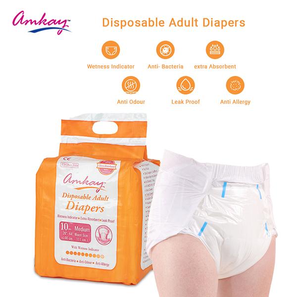 Netmeds | Amkay Disposable Adult Diapers (M) 10's