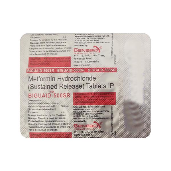 BIGUAID 500 SR Tablet 15's - Diabetes-Ant