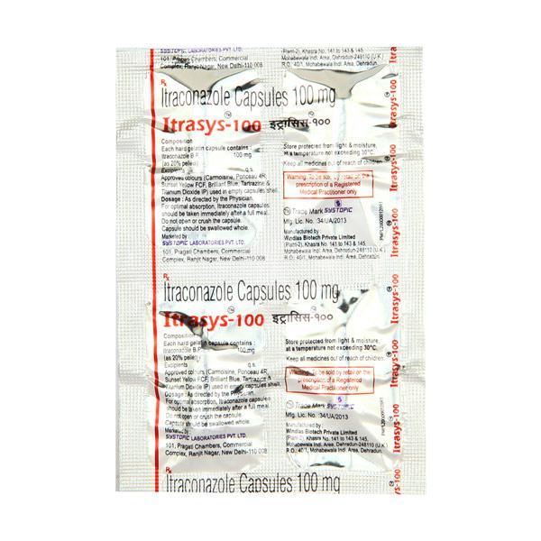 Itrasys 100mg Capsule 4'S - Fungal Infections-Anf