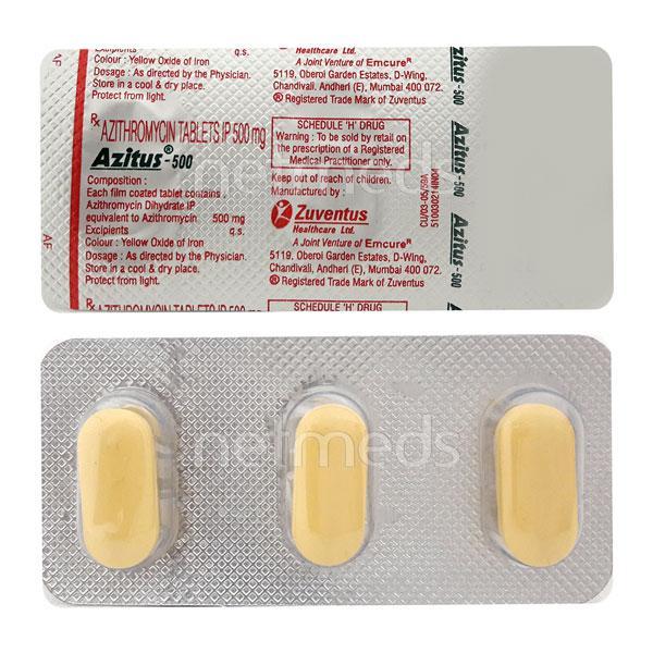 Azitus 500mg Tablet 3'S - Bacterial Infections-Mac