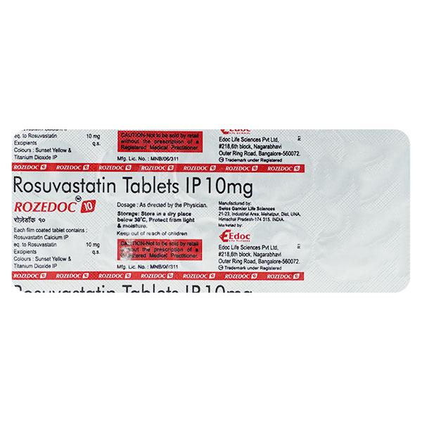 ROZEDOC 10mg Tablet 10's - High Cholesterol-Dys