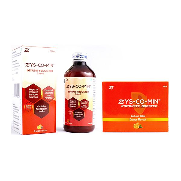 Zys-Co-Min Immunity Booster Liquid 200 ml + Tablet (10 x 10's) Combo Pack - Orange Flavour - Vitamin C